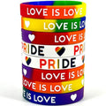 Custom Logo Colorful Rainbow Silicone Rubber Wristband with Pride Love Is Love for Holiday Party Decoration Kids Gift