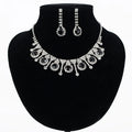 BOXUAN Vintage Silver Black Woman Jewelry Sets Plating Statement Necklace Diamond Collar Stones for Wedding Packaged 1 Card +