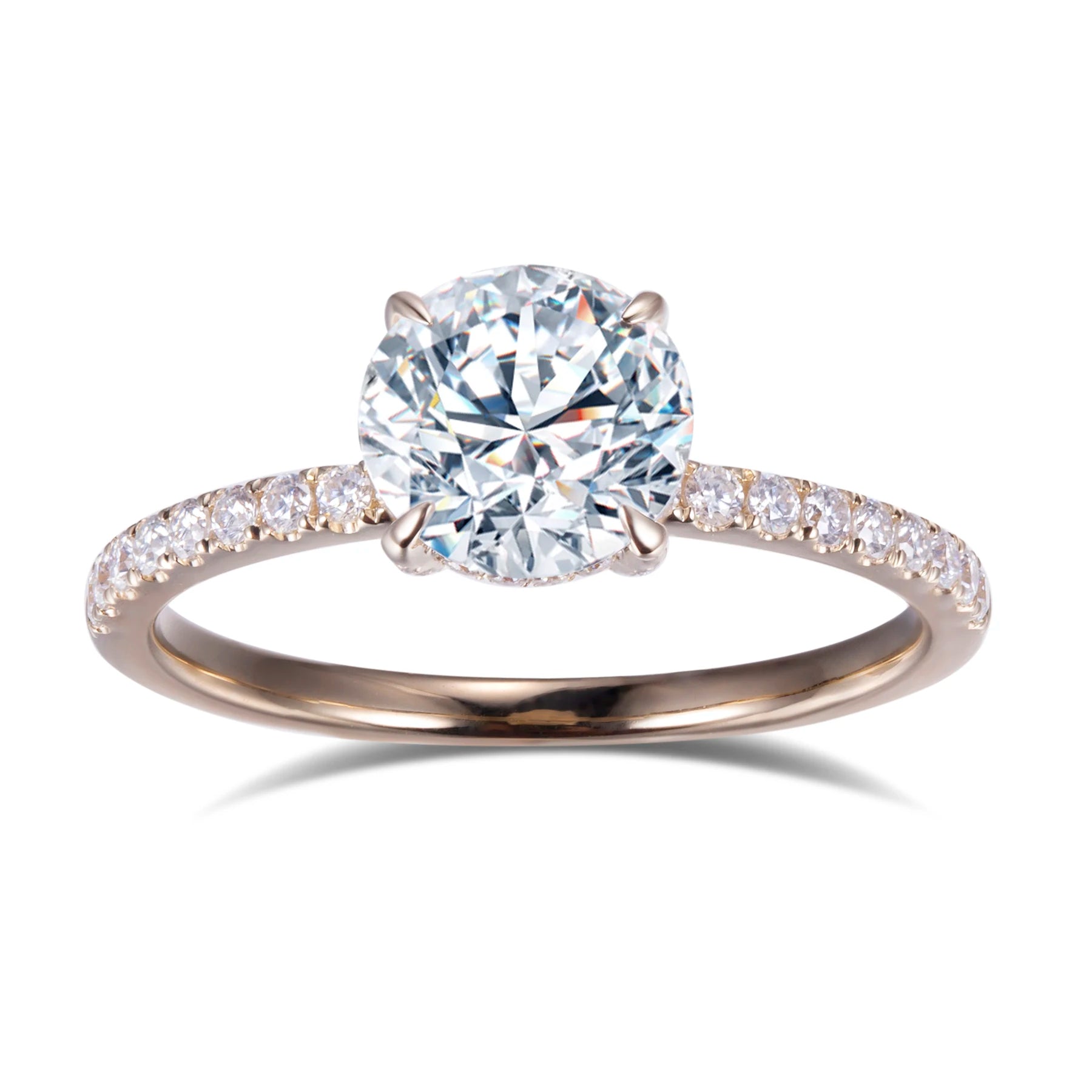 Messi Gems MS-556 14k Dainty Gold Jewelry 1Ct DEF Moissanite Wedding Women Ring