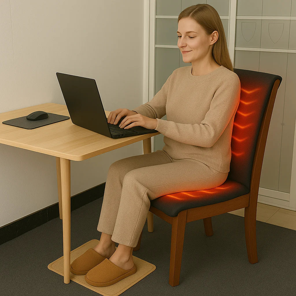 Energy-Saving Heated Seat Cushion for Office Chair - Provides Comfortable Warmth for Seat & Back 120*40cm