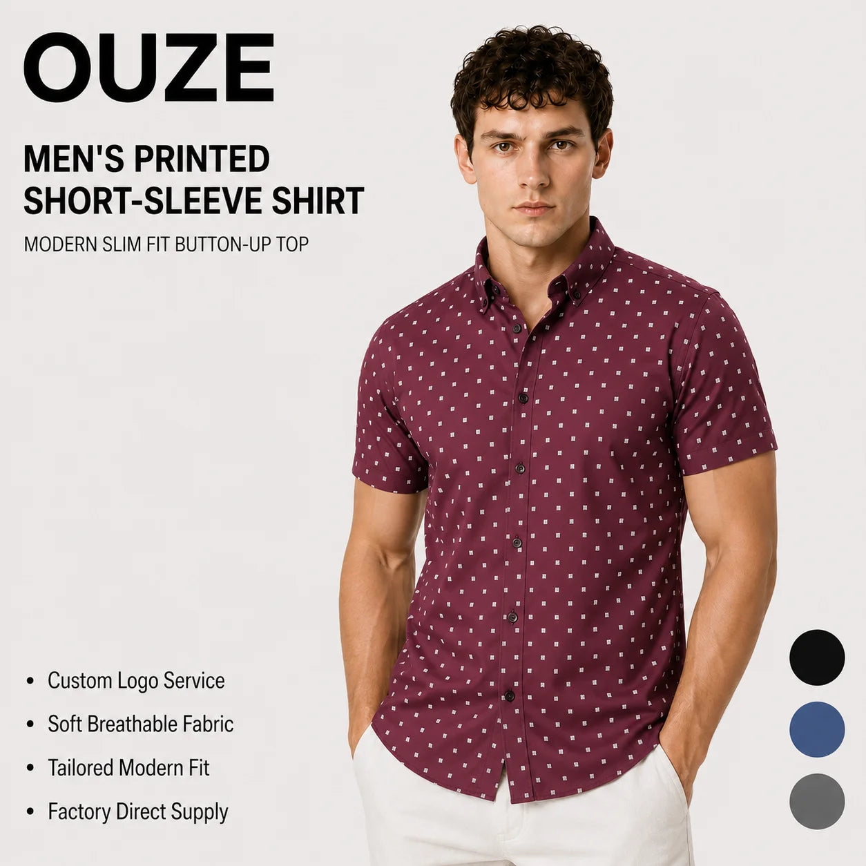 2022New Design Custom Print Button Shirt Short Sleeve Printed Hawaiian Casual Shirts for Men