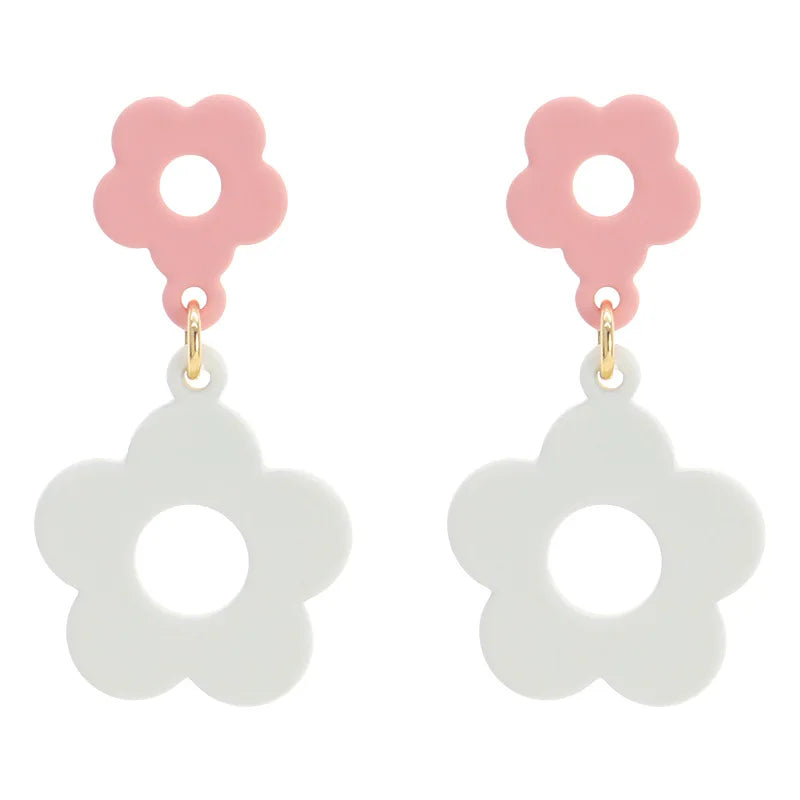 Japan and South Korea New Ins Sweet Flower Earrings Cute Flower Silver Needle Earrings Fresh and Simple