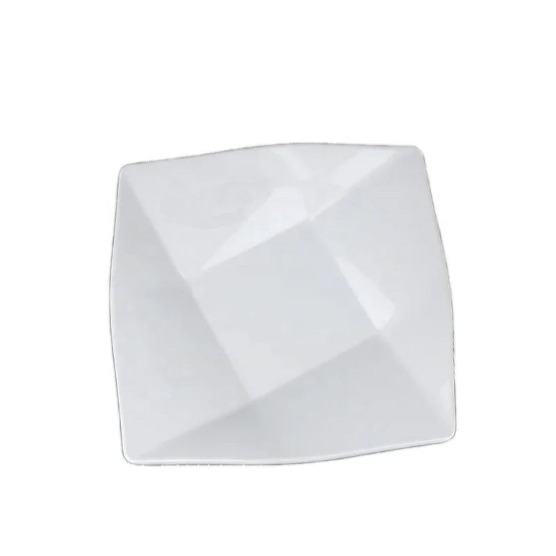 Hot Selling Restaurant Dinnerware Set 10 Inch  White Plastic Dishes Square Melamine Charger Plate