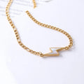New Trendy Stainless Steel Heart Gift Jewelry 18k Gold Plated White Shell Clavicle Chain Choker Necklace