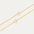 Fashion Jewelry 18K Gold Plated Stainless Steel Paper Clip Chain Bracelet Girls Dainty Cubic Zirconia Bracelets Women