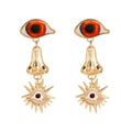 2023 Trendy Women Jewelry Earrings Female Turkish Blue Eyes Retro Exaggerated Earring Oil Dropping Earrings