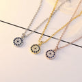 SC 14k Gold Plated Charm Necklace Trend Shinny Zircon  Pendant Necklace Devil Diamond Zircon Eye Necklaces for Women