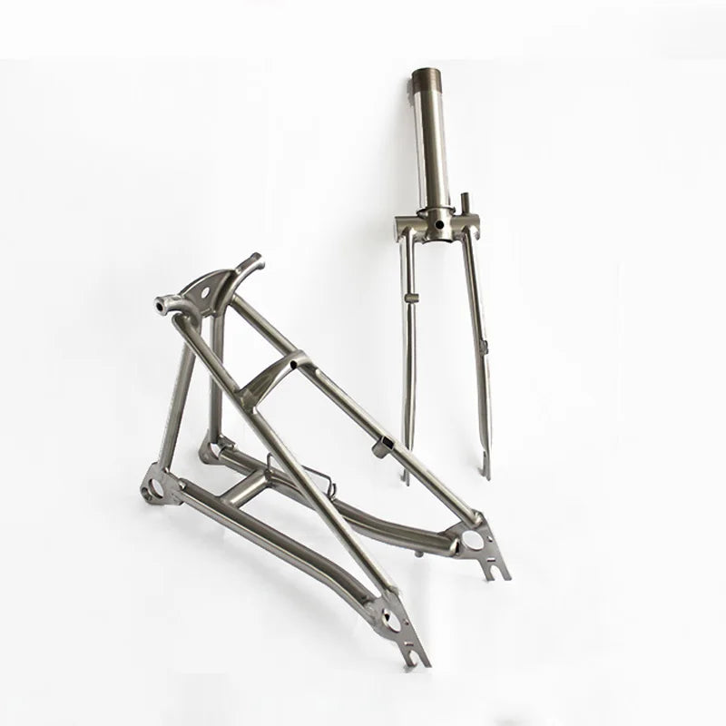AGEKUSL Titanium Alloy Bike Front and Rear Triangle Fork S Stem for Brompton Pikes Royale Camp Crius Trifold Cruisers