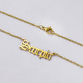 Jewelry Design 14k 18k 24k Letter Pendant Silver Custom My Stainless Steel Personalized Gold Name Plate Necklace Personalised