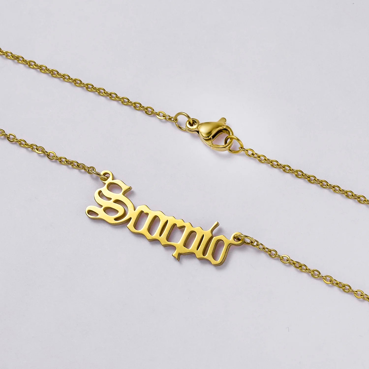 Jewelry Design 14k 18k 24k Letter Pendant Silver Custom My Stainless Steel Personalized Gold Name Plate Necklace Personalised