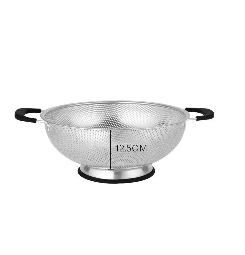 Strainer Basket with Handle Kitchen Colander for Strain Drain Rinse Vegetables Fruit Basket