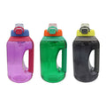 Big 1500ml Capacity Eco-Friendly Tritan Kawaii Cute Black Plastic Sports Water Bottle Lid Straw Type Hand Grip Girls Travel