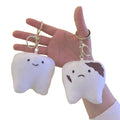 Mini Cartoon Schoolbag Pendant Plush Stuffed Animal Toy Kawaii Dental Keychain Backpack Hanging Teeth Plush Little Doll Keychain