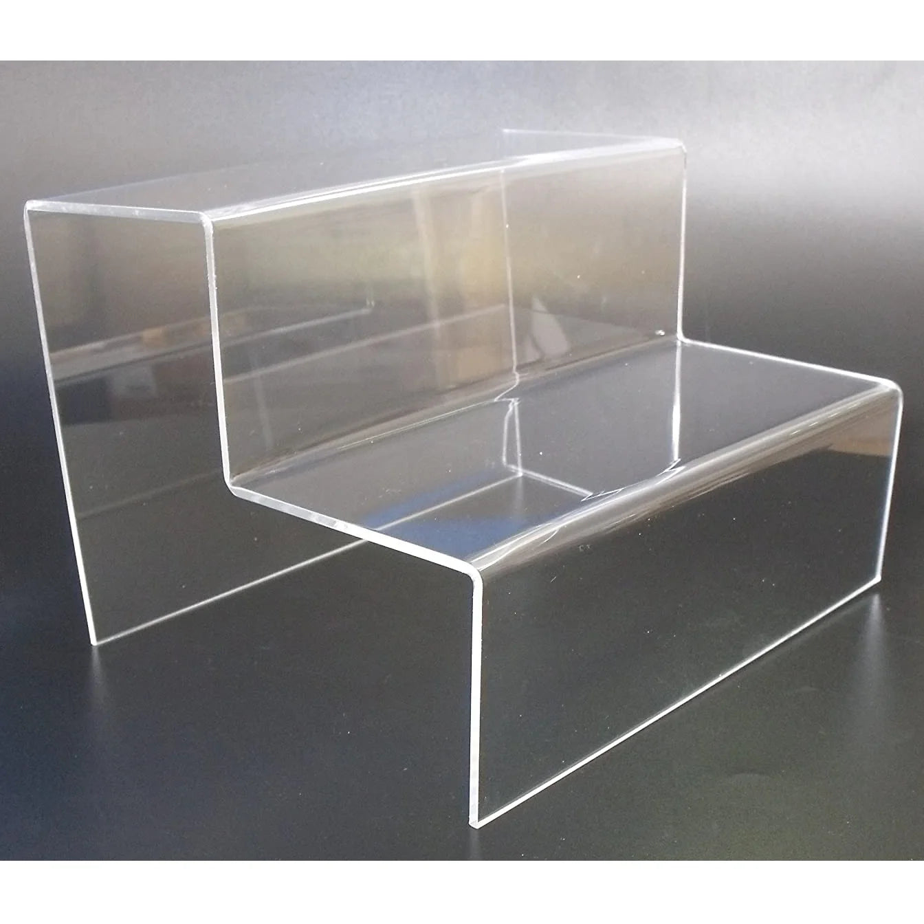 2 Step Tier Clear Acrylic Plastic Retail Riser Counter Display Stands Perfect for Table Shops Stalls Ornaments Models Etc