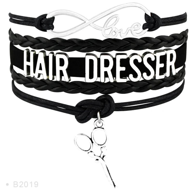 Factory Hair Stylist Hairdresser Barber Scissors Charm Make up Artist Tattoos Beautician Bracelet