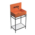 MEIYANI square Shape Orange Resin Wash Basin Out Door Wall Hung Wash Basin Bathroom Artificial Stone Sink
