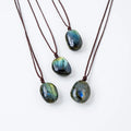 Wholesale Healing Stone Natural Irregular Crystal Labradorite Pendant Fashion Necklace