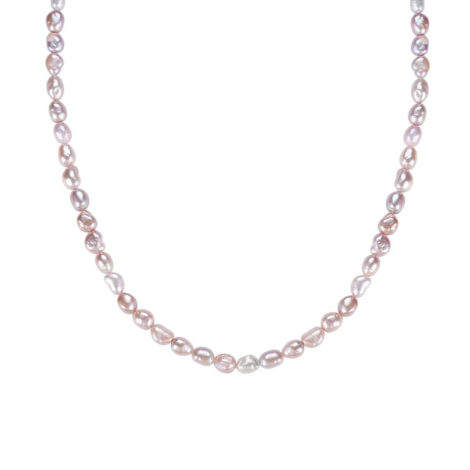 Nagosa Wholesale Gold Vermeil Jewellery 18k Sterling Silver Beautiful pink Freshwater Pearl Necklace for Women