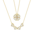 RisingMoon Luxury Shape Hollow Dainty love Jewelry Rhinestone Diamond Stainless Steel 18k Gold Plated Heart Pendant Necklace