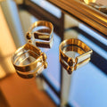 Fashion Waterproof Jewelry Ins Minimalist 18K Gold Stainless Steel Index Finger Opening Adjustable Rings YF2274