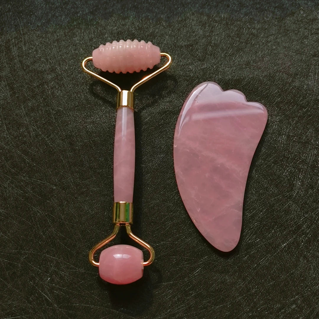 DIY souvenir fast selling 100% real rose quartz guasha face roller gift