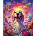 Handmade 5D Painting Gift 30x40cm/12x16inch Diamond Dog Rhinestone Embroidery Full round Animal Picture without Landscape