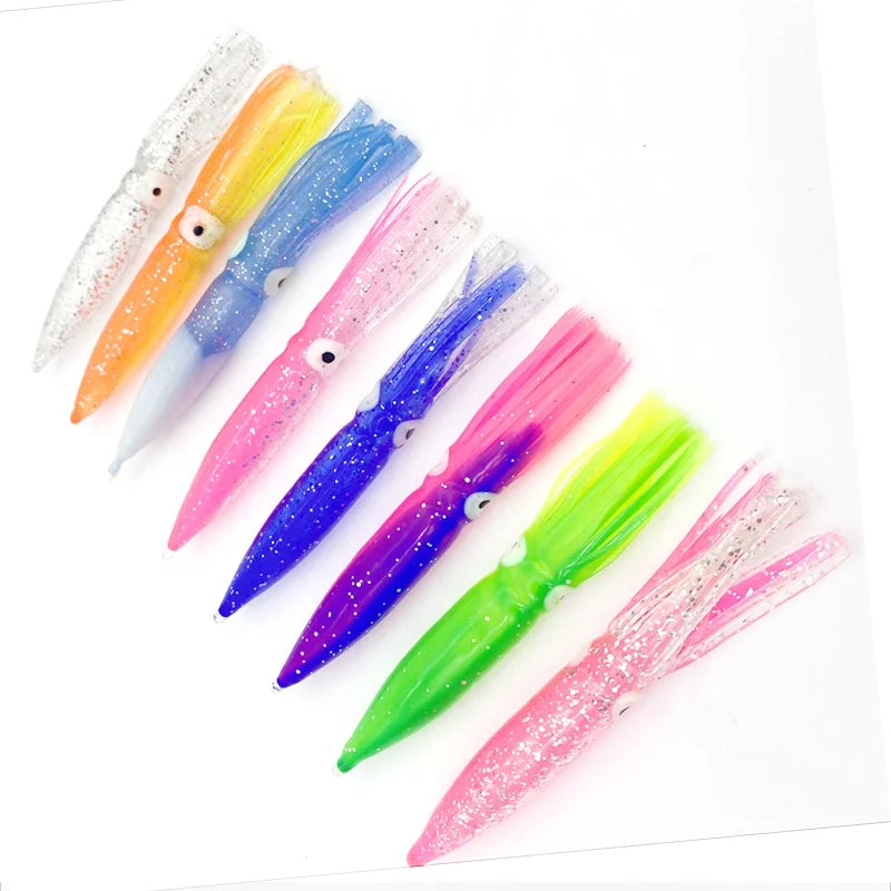 4'' Unrigged Saltwater Deep Sea Big Game Trolling Lures Fishing Marlin Tuna Lures Trolling Shell Bulb Squid Lure