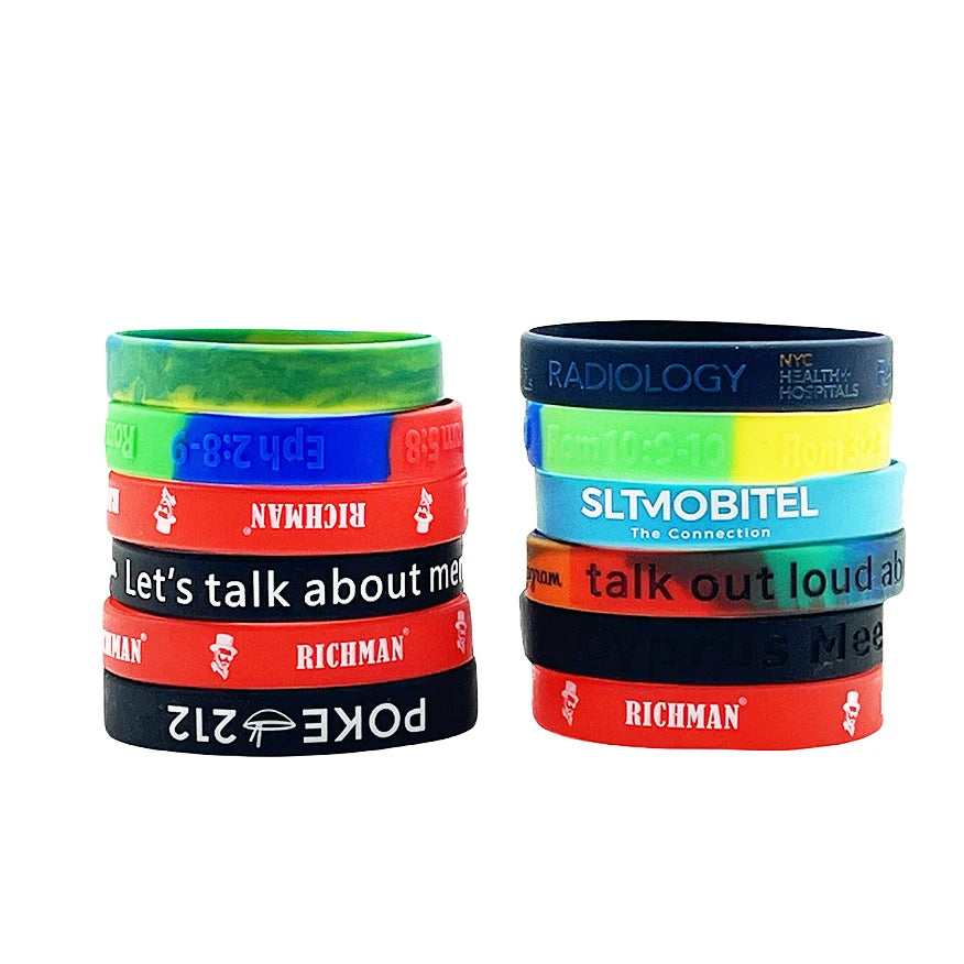 Promotional Gifts Embossed Printed Silicone Wristband Custom Silicone Bracelet With Logo
