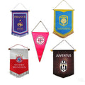 Custom Football Club Exchange Flags Double Side Printing Sports Pennant Sublimation Triangle Tassel Flags