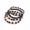 High Quality Men Bracelet Black Onyx CZ Pave Ball Natural Stone Beads Elastic Bracelet Men MegaBDM