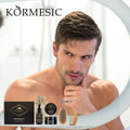 KORMESIC Private Label Custom Mens Beard Grooming Care Beard Oil Brush and Comb Gift Set