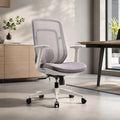 Commercial Furniture Height Adjustable Lumbar Support High Back Nylon Base Ergonomic Gray Mesh Office Chair With Fixed Armrest