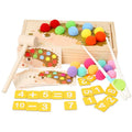 CPC CE Children Wooden Whack a Mole Knocking Down Hedgehog Math Clip Beads Game Educational Teaching Aids Toys for Kids