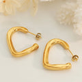 Fashion Stainless Steel Geometric Irregular C Shaped Hoop Earrings 18k Gold Plated Hoop Earrings for Women
