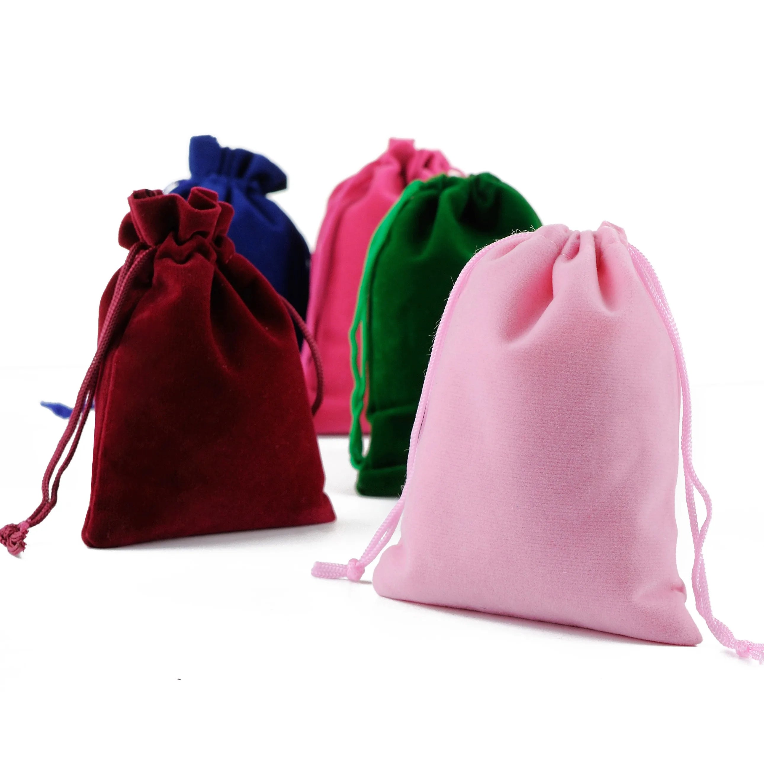 8X10Cm 9 Colors 11Sizes Small Drawstring Pouch Jewelry Packaging Wedding Gift Velvet Bag Custom Logo Available