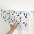 Clear Cell Phone Locker with Door Locks and Keys Wall-Mounted Storage Cabinet Acrylic Box with Lock Acrylic Locker Containers