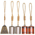 Iron Bell Chime with 3 Style Vintage Cow Bells on Rope Rustic Large Wall Hanging Decor Home Supplies