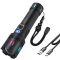 A05D 20W Super Bright White Laser Flashlight 300m Long Range Zoomable IPX4 Waterproof Type-C/USB Output Flashlights Torches