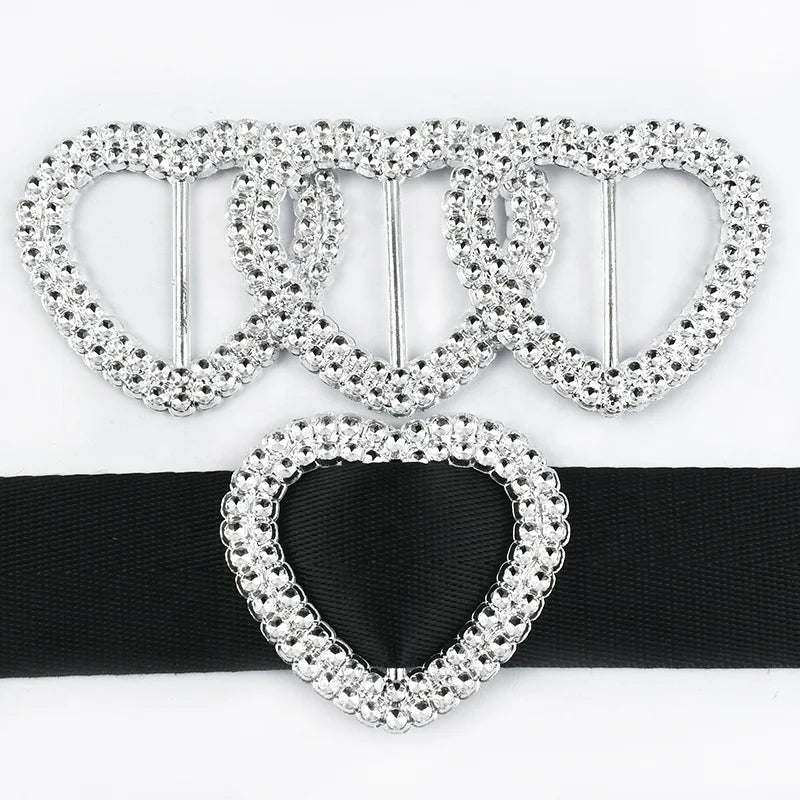 Deepeel ZHQ105 45mm Hardware Accessories Plastic Silver Decorative Elegant Three-glide Buckle and Women Clothings Belt Buckles