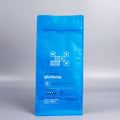 Wholesale Custom Biodegradable Blue Coffee Bean Bags with Valve Flat Bottom Paper Packagingbags for 1kg