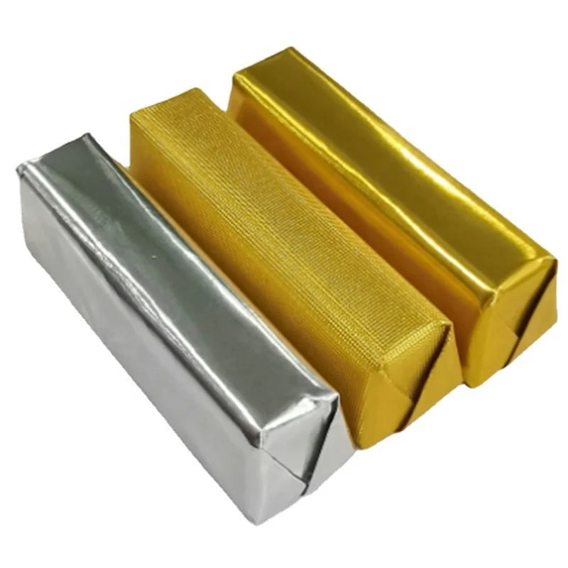 20x20 cm Gold Chocolate Candy Wrappers Silver Aluminium Foil Paper Wrapping Sheets for Chocolate Bar / Sugar