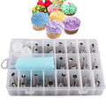 42pcs Stainless Steel Cake Decorating Tool Cake Icing Piping Nozzles Tool Set with Pastry Bag