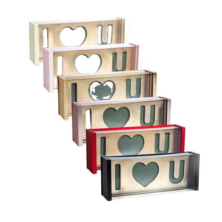 Acrylic Gift Box with Love and Floral Foam Rectangle Flower Shape Embossed Design-Valentine's Day Gift Packaging