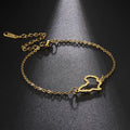 Africa Female Wrist Bracelet Jewelry Silver Gold Color Wholesale Stainless Steel Hollow Africa Map Charm Bracelet for Women Men