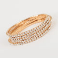 Hot Sale Women's DIY Charm Bracelet 3mm Crystal Glass Stone Chain Single Row Gold Plated Rhinestone Stretch Bracelet