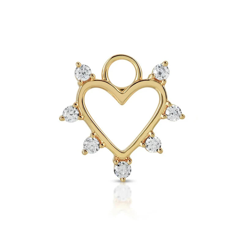 Gemnel Fashion Jewelry 925 Silver 18k Gold Plated Heart Pendant Earring Charm Women Jewelry