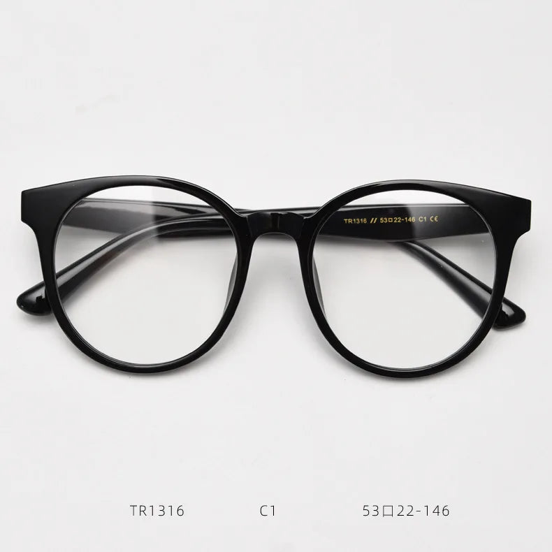 Fashion Round Anti Blue Light Glasses Frame Women TR90 Optical Prescription Eyewear Men Vintage Myopia Eyeglasses