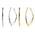 FUAMAY Aretes De Plata 925 Silver Big Hoops Irregular Earrings 18K Gold Plated Irregular Shape Earrings