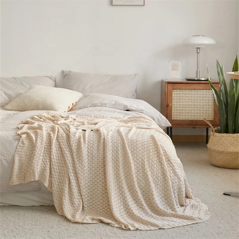 Hl High Quality Soft Cool and Comfortable Printed Plain Bamboo Fiber Knitted Throw Blanket for Sofa and Home Decoration Oeko-Tex MegaBDM