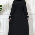 2024 New Design Best Selling Nida Solid Color Women Maxi Muslim Dresses Islamic